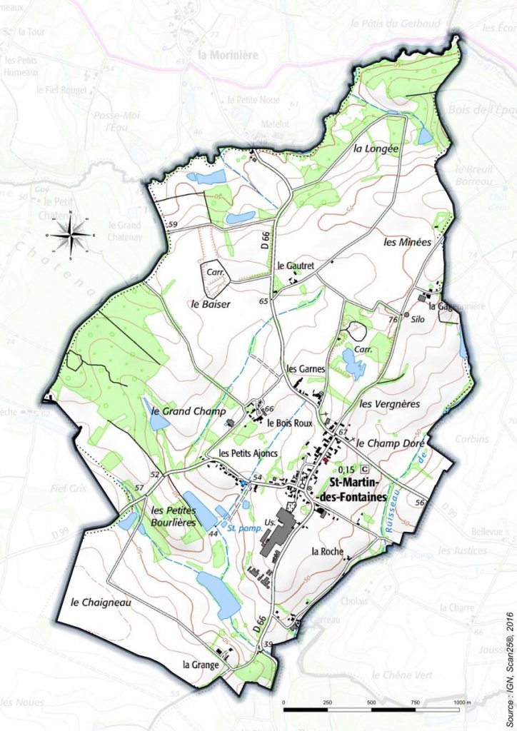 Plan commune de Saint-Martin des Fontaines